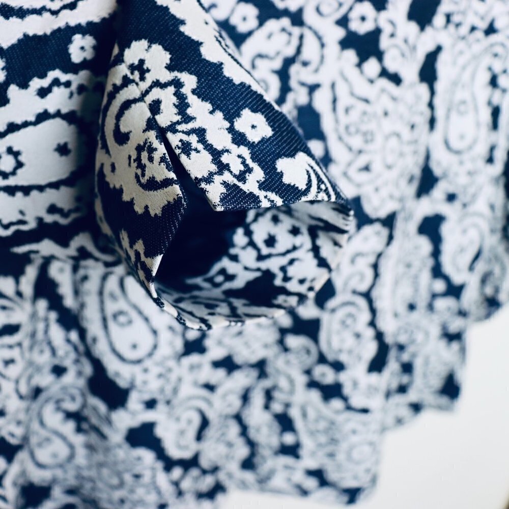 Ellen Tracy x Linda Allard Blazer Size 12 Tapastry Blue White Paisley Jacket - Picture 7 of 10